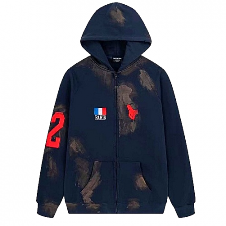 발렌시*가 디스트레스 더티폴로 후디집업