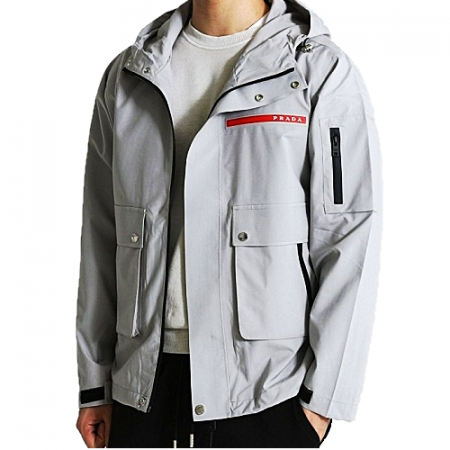 프*다 PRADA 립 후드 트렌치 자켓