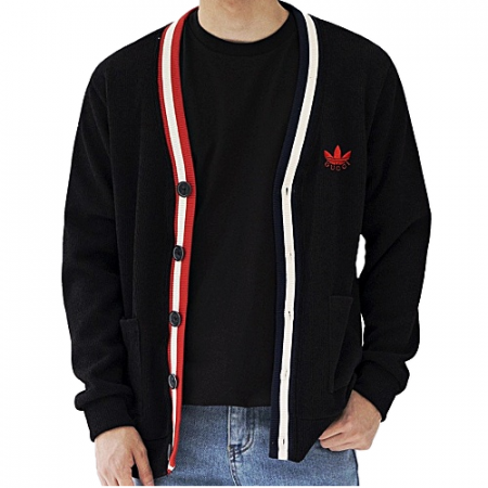 구* X 아디다스 콜라보 삼선 브이넥 가디건