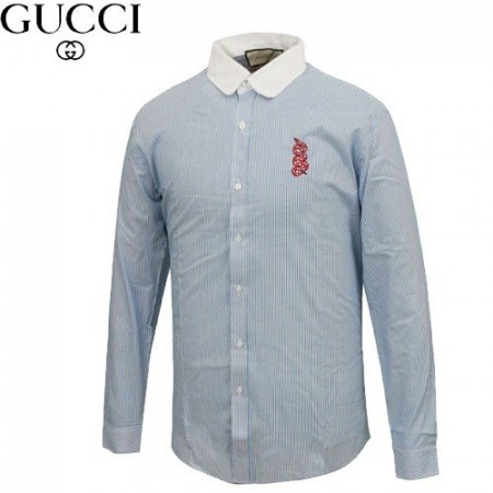 구* GUCCI 스네이크자수 배색 스트라이프 셔츠