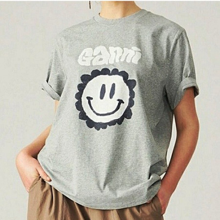 가니 GANNI 플라워 스마일리 티셔츠