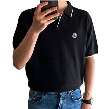 몽클*어 MONCLER 론느 오픈 카라 반팔니트