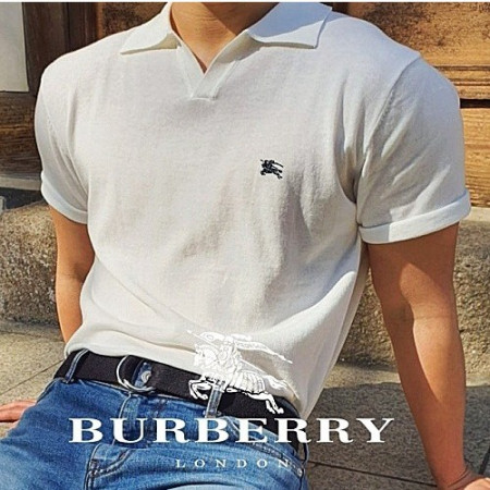 버*리 BURBERRY 머슬 헨리넥 린넨 카라니트