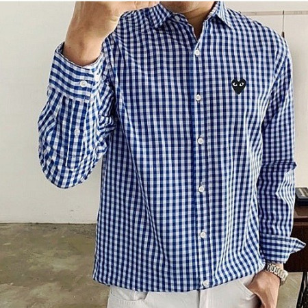 꼼데가르송 COMME des GARÇONS 하트로고 체크 셔츠