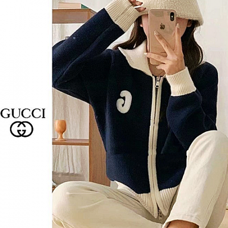 구* G 로고 니트 집업