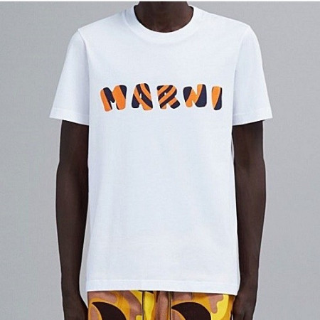 마*니MARNI 프린팅 바이오워싱 세미 오버 티셔츠