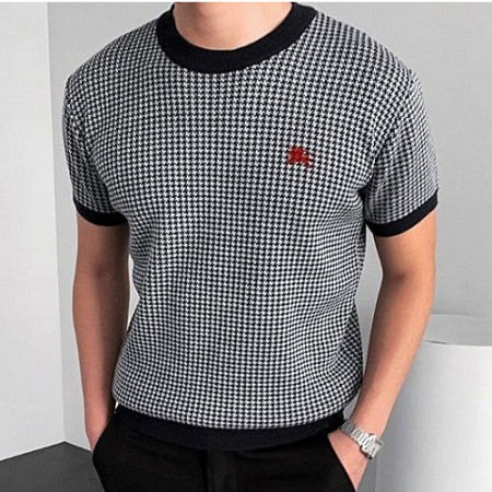 버*리 BURBERRY 엠브로이드 하운드체크 반팔니트