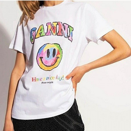 GANNI 레인보우 스마일 티셔츠