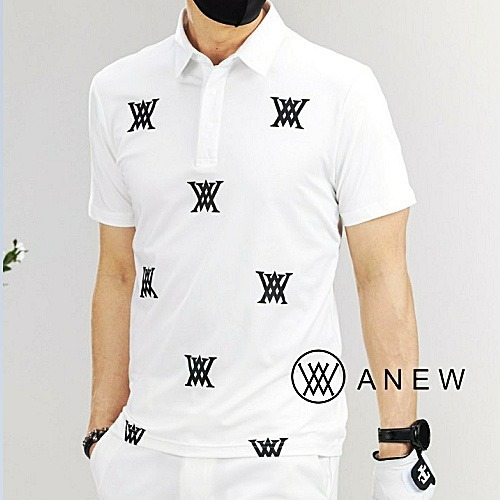 어* ANEW GOLF 뉴로고 모노그램 실켓 카라 티셔츠